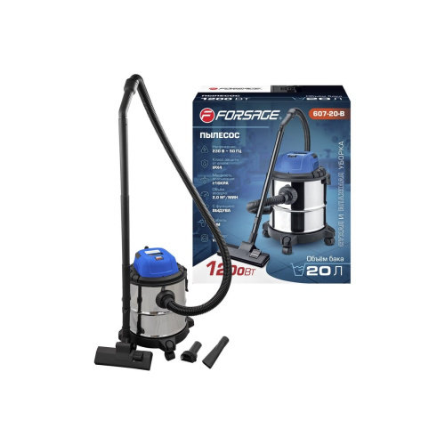 Строительный пылесос Forsage F-607-20-B(60054) 20л, 1200Вт Строительный пылесос Forsage F-607-20-B(60054) 20л, 1200Вт