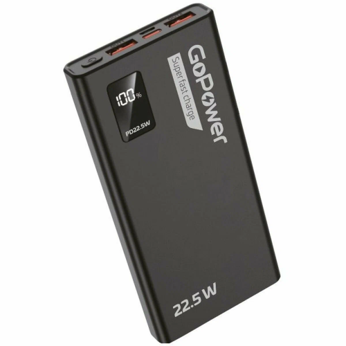 Внешний аккумулятор GoPower PB03-10 10000mAh 3.0A 22.5W 2USB/Type-C черный (00-00029659) Внешний аккумулятор GoPower PB03-10 10000mAh 3.0A 22.5W 2USB/Type-C черный (00-00029659)