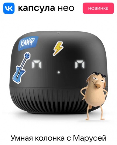 Умная Колонка Vk Капсула Нео С Голосовым Помощником Марусей Черная Умная Колонка Vk Капсула Нео С Голосовым Помощником Марусей Черная