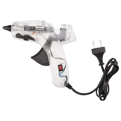 Пистолет клеевой Rexant 12-0107 60Вт, d11мм, Прозрачный корпус, с кнопкой, блистер Пистолет клеевой Rexant 12-0107 60Вт, d11мм, Прозрачный корпус, с кнопкой, блистер